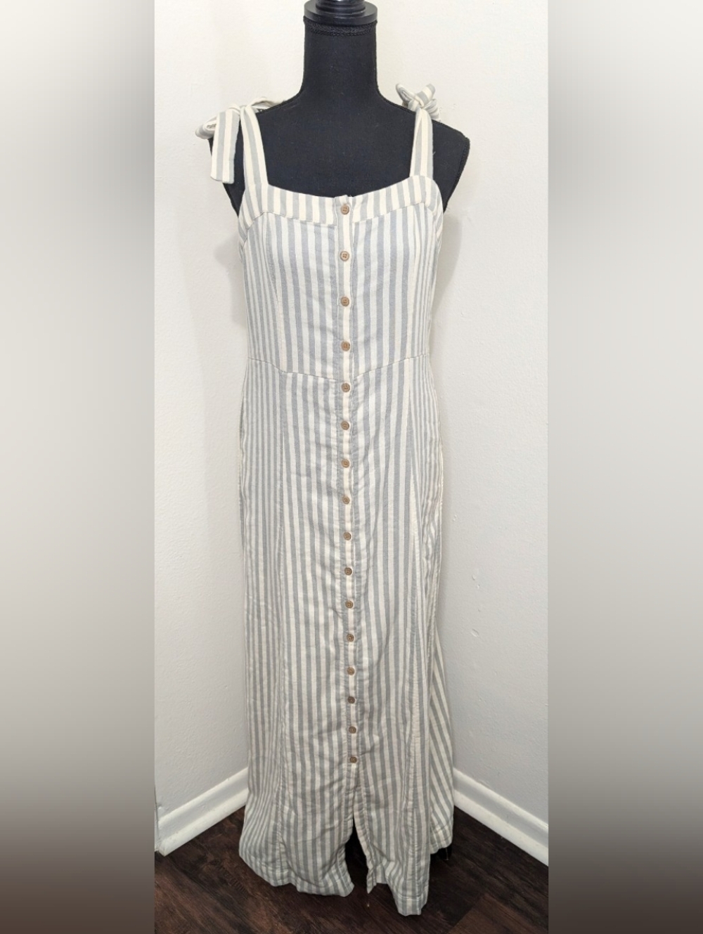 Faherty Nautical Beachy Coastal Neutral Preppy Yacht Neutral Dress M NWOT - Picture 3 of 11
